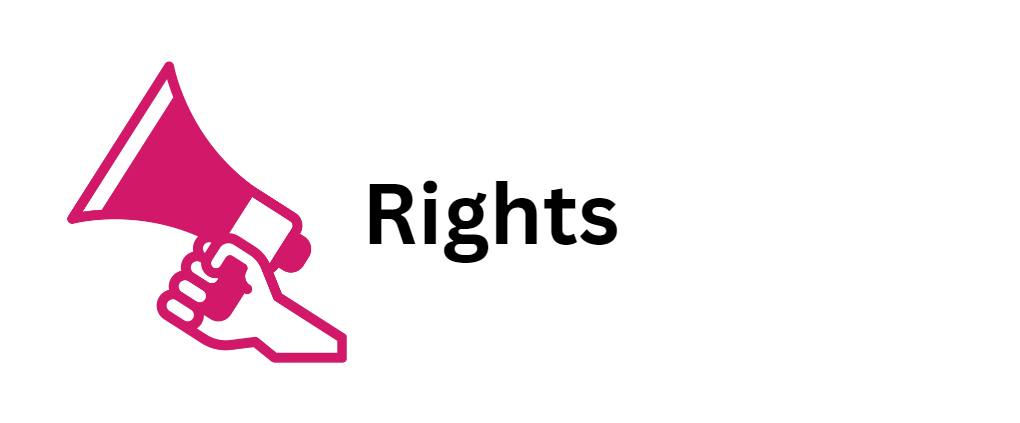 A hand with a mega phone. An image that links to local services in Bristol and G. Glos who support people with learning disabilities to understand their rights 